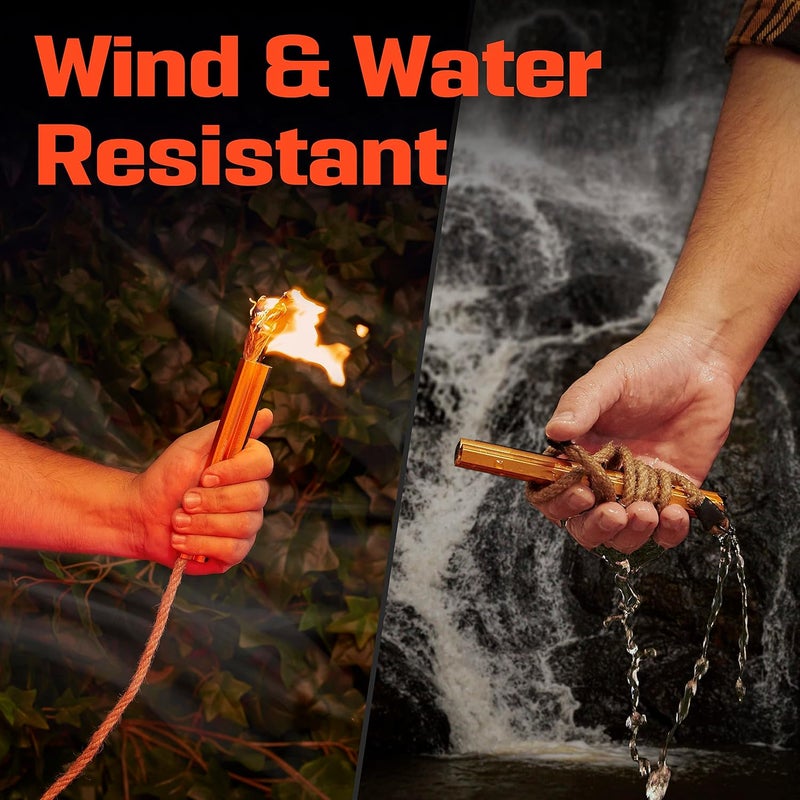 PREPARED4X Fire Starter Survival Tool - All-in-One Flint and Steel Fire Starter Kit - Ferro Rod Fire Starter with 36" Waterproof Tinder Wick Rope and Steel Fire Striker - Patented Firestarter | - Image 5